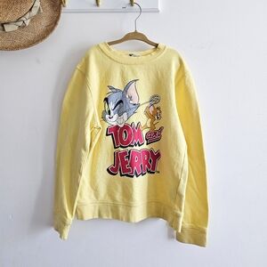 Tom & Jerry Yellow Cotton Sweatshirt – H&M – Kids Size 8-10Y (EUR 134/140)